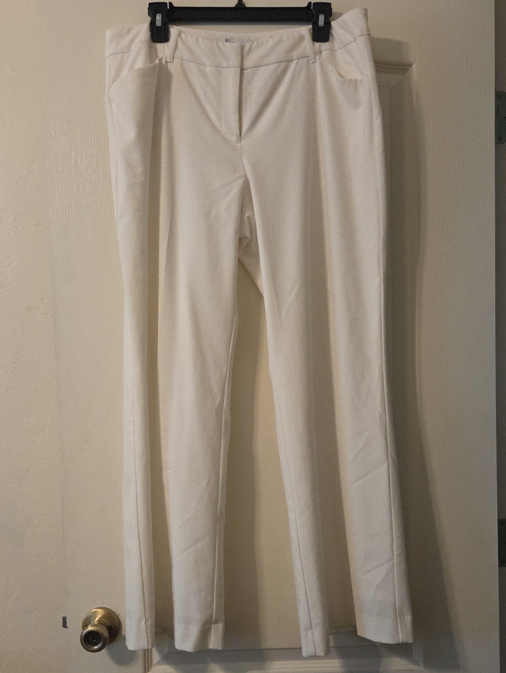 New York & Company Women's White Straight Leg Trousers